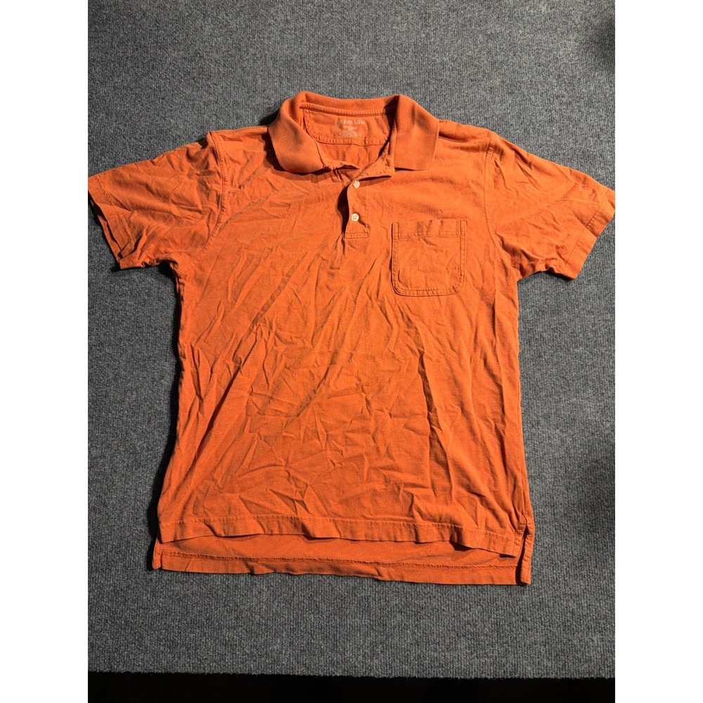 St Johns Bay Mens Orange Jersey Polo Shirt Short Sleeve Pocket Size Medium